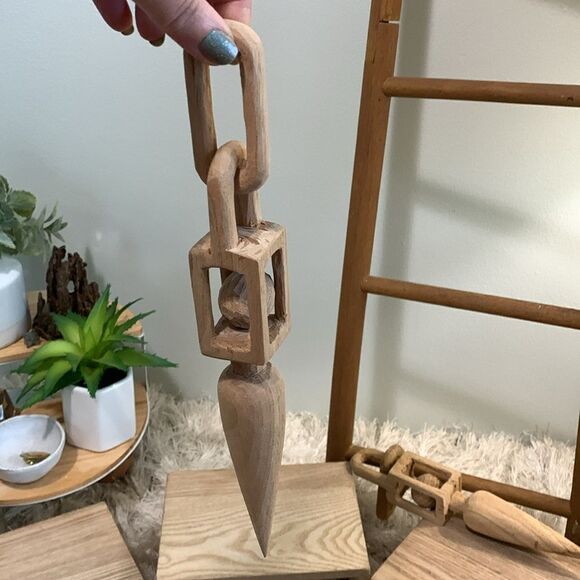 Bundle Of 5 Handcrafted Raw And Unfinished Wooden Accent Decor Pieces - Picture 10 of 17